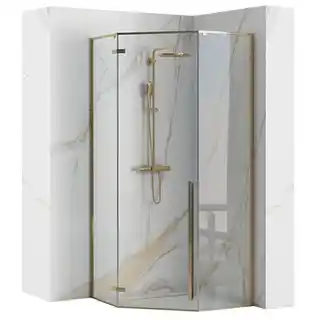 Rea -K4904 Diamond Gold Kabina bez brodzika 900x900x1950, szkło: transparent