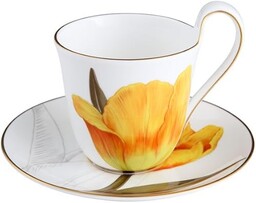 tableware24 Flora, Fine Bone China, biało-pomarańczowo-złoty