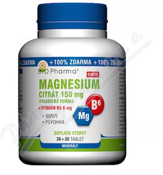 Cytrynian magnezu Forte 150mg+Wit.B6 6mg tbl.30+30