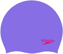 Speedo plain moulded silicone junior cap fioletowy/czerwony