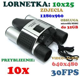 Lornetka 10x25 Z kamerą + Zapis Obrazu /