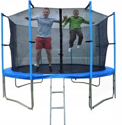 Trampolina 252 CM Podwójne Nogi Drabinka Haki.