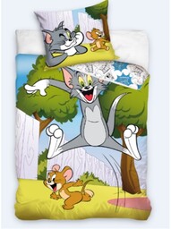 Carbotex, Pościel dziecięca, bawełniana, Tom&Jerry, 160x200 cm