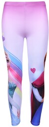 Różowe, dziewczęce legginsy Anna Elsa FROZEN Disney