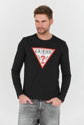 GUESS Czarny longslevee Original Logo Tee, Wybierz