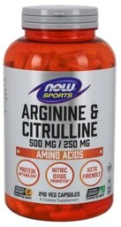 NOW FOODS Sports Arginina i Cytrulina L-Arginine +