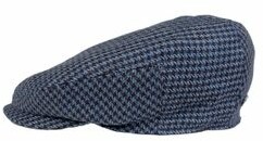 Stetson Silk Houndstooth Driver Cap Navy