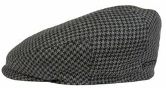 Stetson Silk Houndstooth Driver Cap Dark Grey