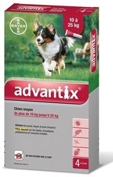 Advantix - dla psów 10-25kg (4 pipety x