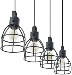 Lindby - Flintos 4 Lampa Wisząca Black