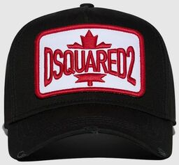 DSQUARED2 Czarna czapka z daszkiem z czerwonym logo