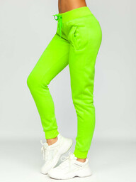 Zielony-neon spodnie dresowe damskie Denley CK-01