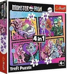 Trefl PUZZLE 4W1 ELEKTRYZUJąCY DZIEń MONSTER HIGH TREFL