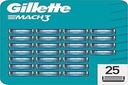 Gillette Mach3 Ostrza do Maszynki, Srebrny/Niebieski, 25 Części