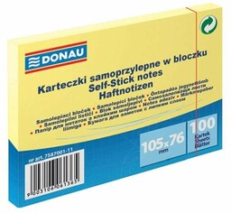 Karteczki samoprzylepne DONAU 105x76mm żółte 7587001-11