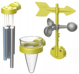 Zestaw Edukacyjny Wiatrowskaz Deszczomierz Pogodowy Ogrodowy Domku Smoby
