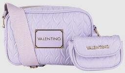 VALENTINO Tłoczona fioletowa torebka z przypinaną saszetką sunny