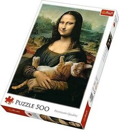 Trefl Puzzle 500 Mona Lisa i kot Mruczek