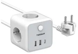 Tessan TS-301-C-GR 3 gniazda 2x USB-A USB-C 2m