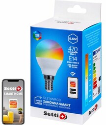 SETTI Inteligentna żarówka LED+ SL214NRGB 5.5W E14 Wi-Fi