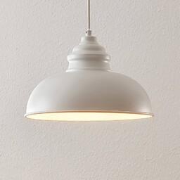 Lampa wisząca Lindby Cliona, biała, metal, Ø 31