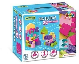 Wader Big Blocks Klocki 26 elementów różowe