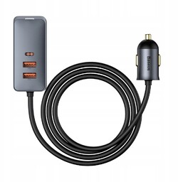 Ładowarka samochodowa Baseus 2xUSB 2xUSB-C 120W przedłużacz Usb