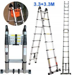 Drabina Dwustronna Składana 6,6M Teleskopowa Z Organizer Narzędzi