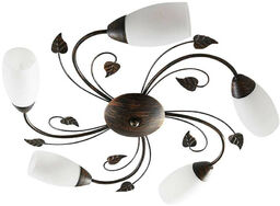 Lindby - Stefania 5 Lampa Sufitowa White/Black-Gold