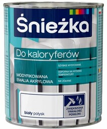 Farba emaliowa do kaloryferów biały 750 ml Śnieżka