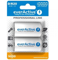 everActive Akumulatorki R20/D NI-MH 10000 mAh 2 szt.