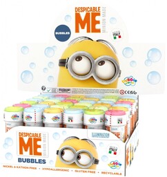 Bańki mydlane display 36 szt 60 ml Minionki