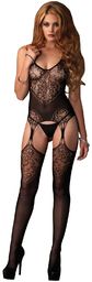 Leg Avenue Jacquard Net Bodystocking 89175 Black