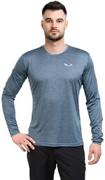 KOSZULKA PUEZ MELANGE DRY LS TEE-JAVA BLUE MELANGE