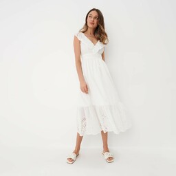 Mohito - Bawełniana sukienka midi - Biały
