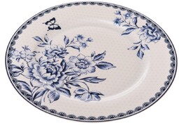 Porcelanowy talerz Blue Rose, 19,5 cm