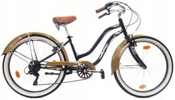 Rower Miejski Damski 26 Beach Cruiser Odblaski Dzwonek