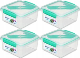 Śniadaniówka lunchbox sistema 1200ml sztućce mix kolorów x4