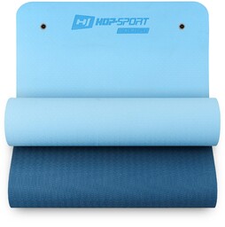 Mata fitness z otworami TPE 0,8cm niebiesko/jasnoniebieska