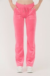 JUICY COUTURE Różowe spodnie dresowe Del Ray Pocketed