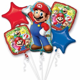 Bukiet balonów foliowych Super Mario - 1 kpl.