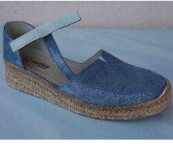 HELIOS Skórzane espadryle damskie SZARE nr 38