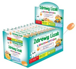 Zdrowy Lizak MNIAM-MNIAM Lokomotion o smaku pomarańczowym, 40szt.