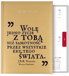 Kalendarzłoty A5 2025 Prezent Cytaty J.R.R. Tolkien Władca