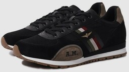 AERONAUTICA MILITARE Czarne skórzane sneakersy męskie, Wybierz rozmiar