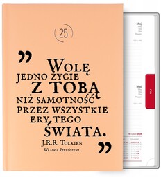 Kalendarz Brzoskwiniowy A5 2025 Z J.R.R. Tolkien Władca