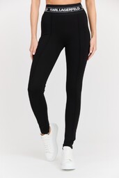 KARL LAGERFELD Czarne damskie legginsy Logo Elastic Punto