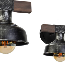 Kinkiet FARO BLACK / WOOD 1xE27 60W MLP6241