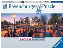 Puzzle 1000 Panorama Amsterdamu - Ravensburger