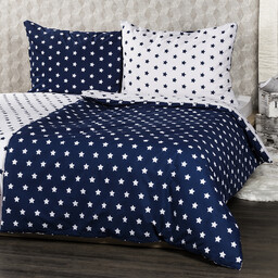 4Home pościel bawełniana Stars Navy blue, 140 x